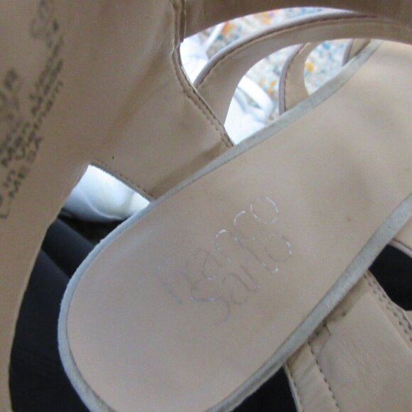 Franco Sarto L-Mesa Women Leather Strappy Open Toe Sandals Size 7 Taupe Heel 558 - Picture 9 of 10